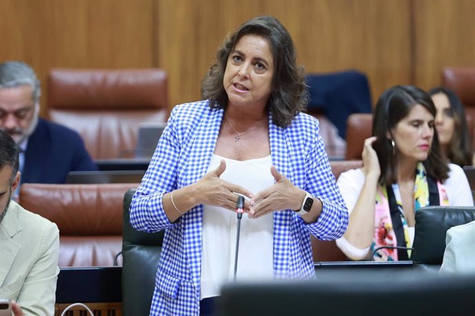 La consejera de Salud y Consumo, Catalina García, en una imagen de archivo de un pleno en el Parlamento de Andalucía.