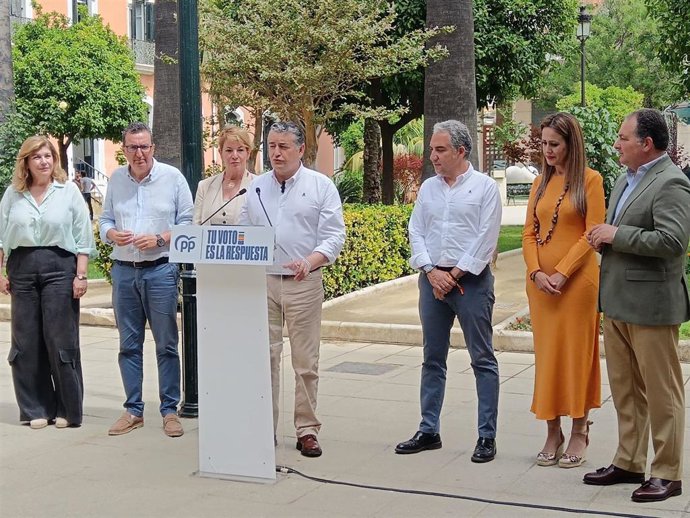 El vicesecretario de Coordinación Institucional del PP-A y consejero de la Presidencia, Interior, Diálogo Social y Simplificación Administrativa, Antonio Sanz, este jueves en Huelva.