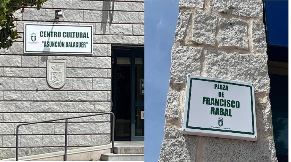 Vuelven las placas de la Plaza de Francisco Rabal y del Centro Cultural Asunción Balaguer