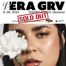 Cartel del concierto de la artista almeriense Vera GRV en el Teatro Apolo.