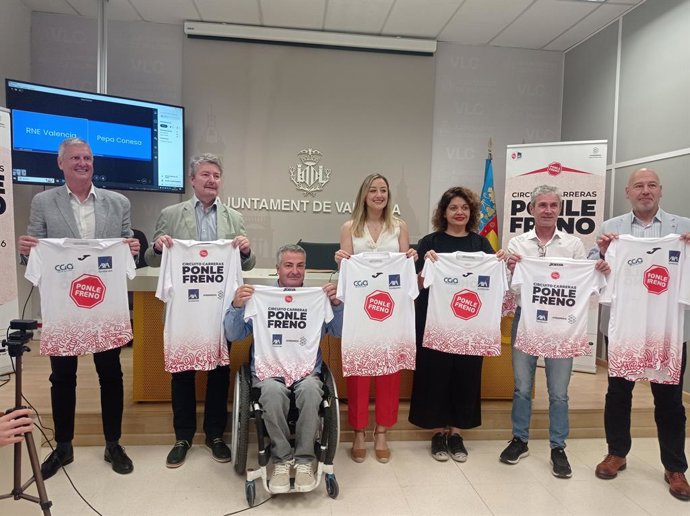 Imatge de la presentació de la carrera 'Ponle freno' que se celebrar a Valncia el 15 de juny.