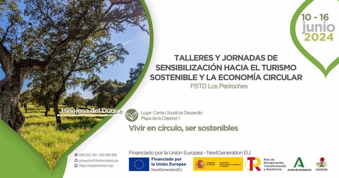 Cartel de la sesión de 'Talleres y Jornadas de Sensibilización hacia el Turismo Sostenible y la Economía Circular'.