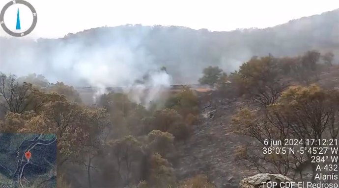 Imagen del incendio de Alanís