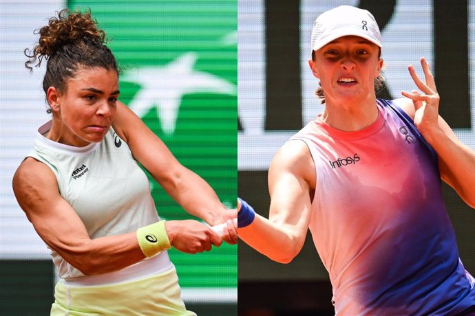 Jasmine Paolini e Iga Swiatek, durante el torneo de Roland Garros.