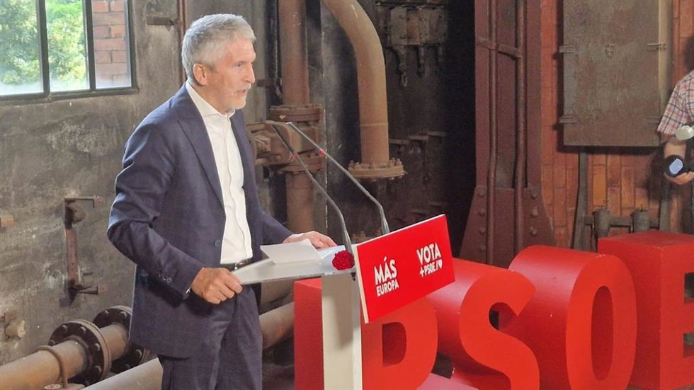 El ministro del Interior, Fernando Grande-Marlaska, este jueves en Ponferrada (León)