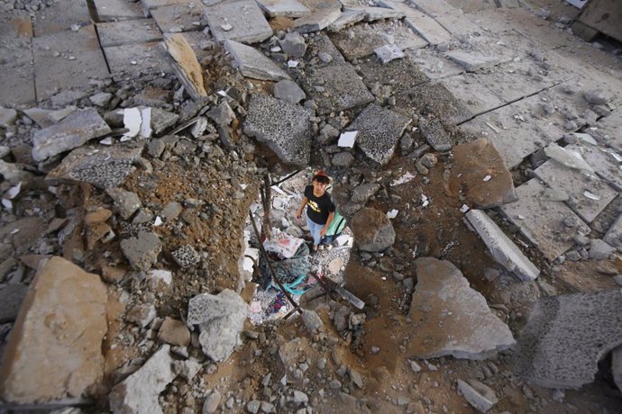 Edifici de la UNRWA bombardejat per l'Exèrcit d'Israel al campament de refugiats de Nuseirat