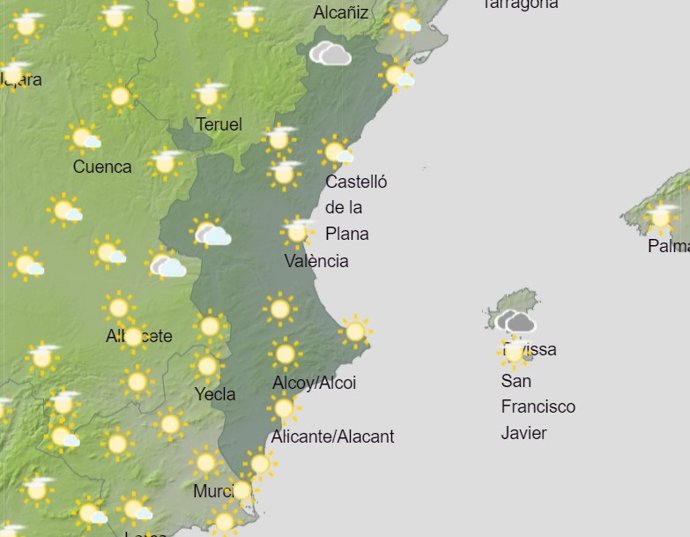 Predicción meteorológica para este viernes, 7 de junio
