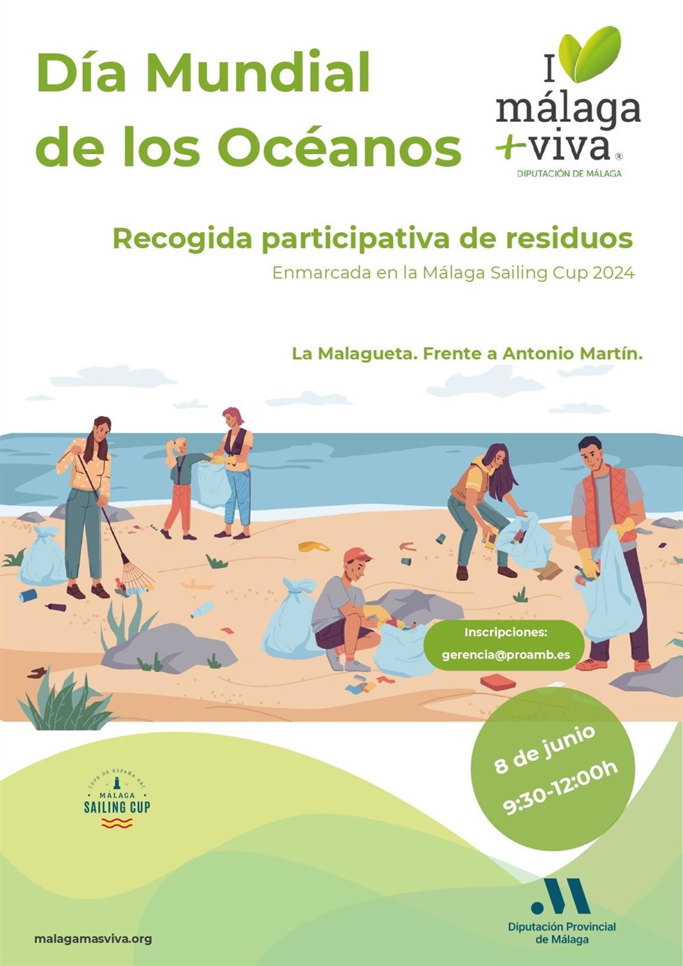 Cartel del Día Mundial de los Océanos de Diputación