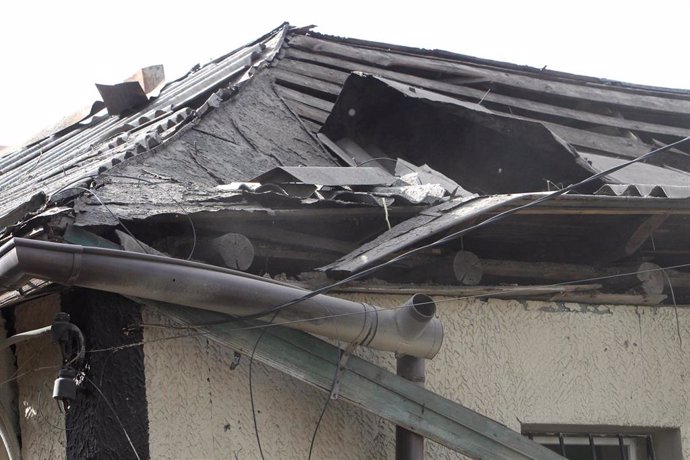 Edificio destruido por un ataque ruso en Dnipro
