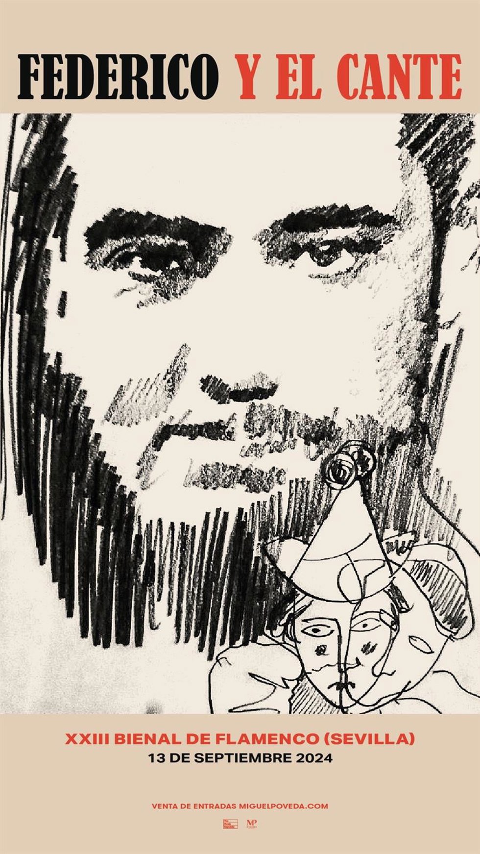 Cartel del espectáculo 'Federico y el Cante' de Miguel Poveda para la Bienal de Flamenco de Sevilla.