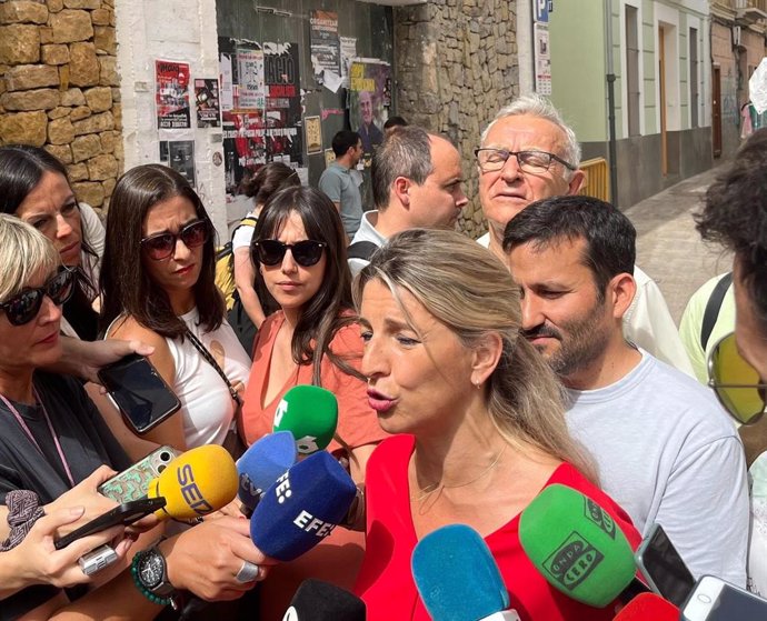 La líder de Sumar y vicepresidenta segunda del Gobierno, Yolanda Díaz, en València.