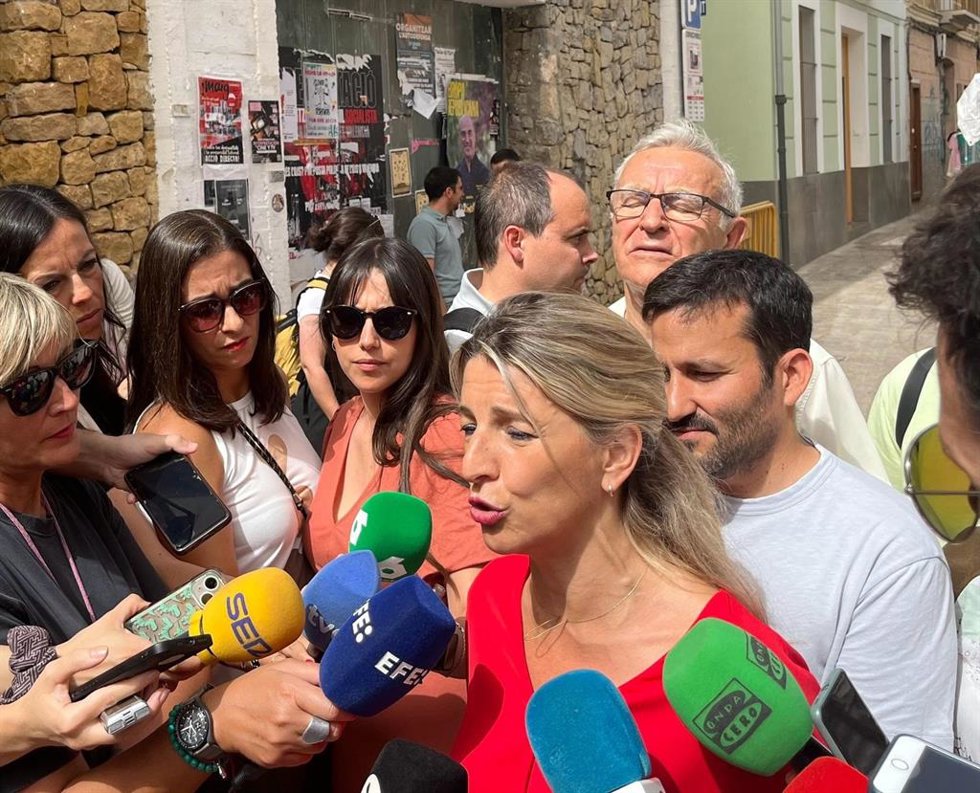 La líder de Sumar y vicepresidenta segunda del Gobierno, Yolanda Díaz, en Valncia.