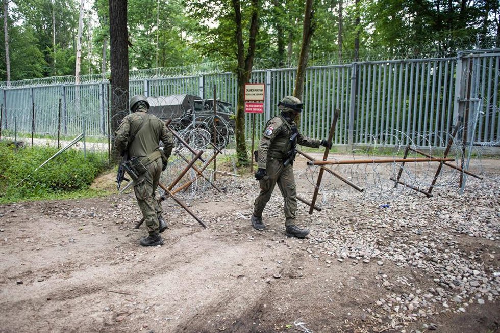 Imagen de archivo de la frontera entre Polonia y Bielorrusia. 