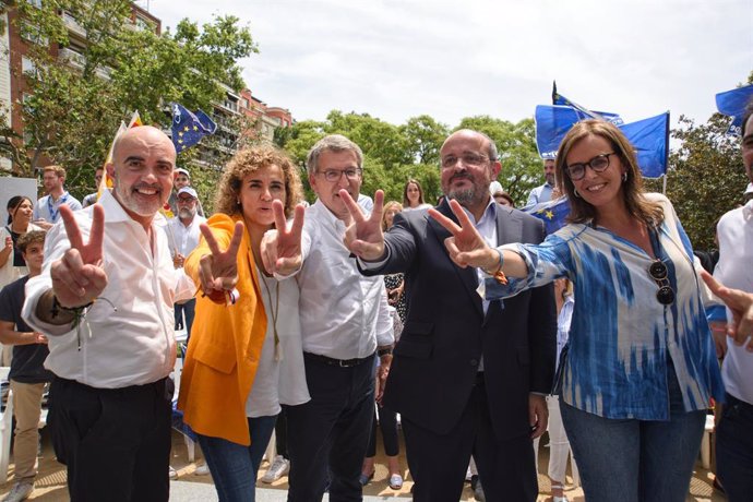 El líder del PP català, Alejandro Fernández, en l'acte del PP