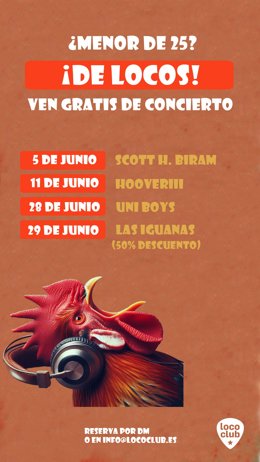 LOCO CLUB LLANA UN CICLE DE CONCERTS GRATUTS PER A MENORS DE 25 ANYS