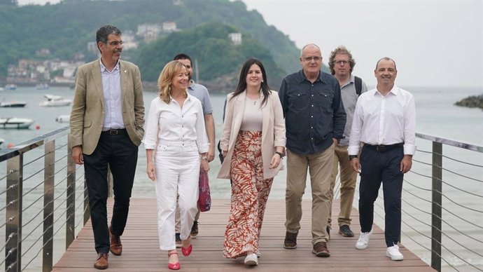 Eneko Goia, Eider Mendoza, Aitana Agirre y Joseba Egibar en un acto en San Sebastián