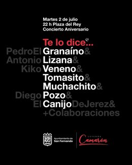 Cartel de la Noche de Camarón en San Fernando.