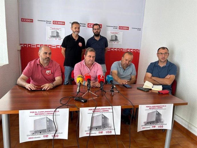 Imagen de archivo de la rueda de prensa en la que se denunció la situación de la plantilla en Acesur