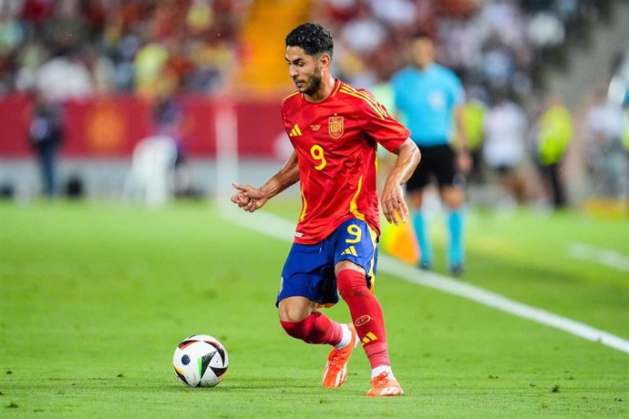 Ayoze Perez of Spain in action during International Friendly football match played between Spain and Andorra at Nuevo Viveros stadium on June 5, 2024, in Badajoz, Spain.