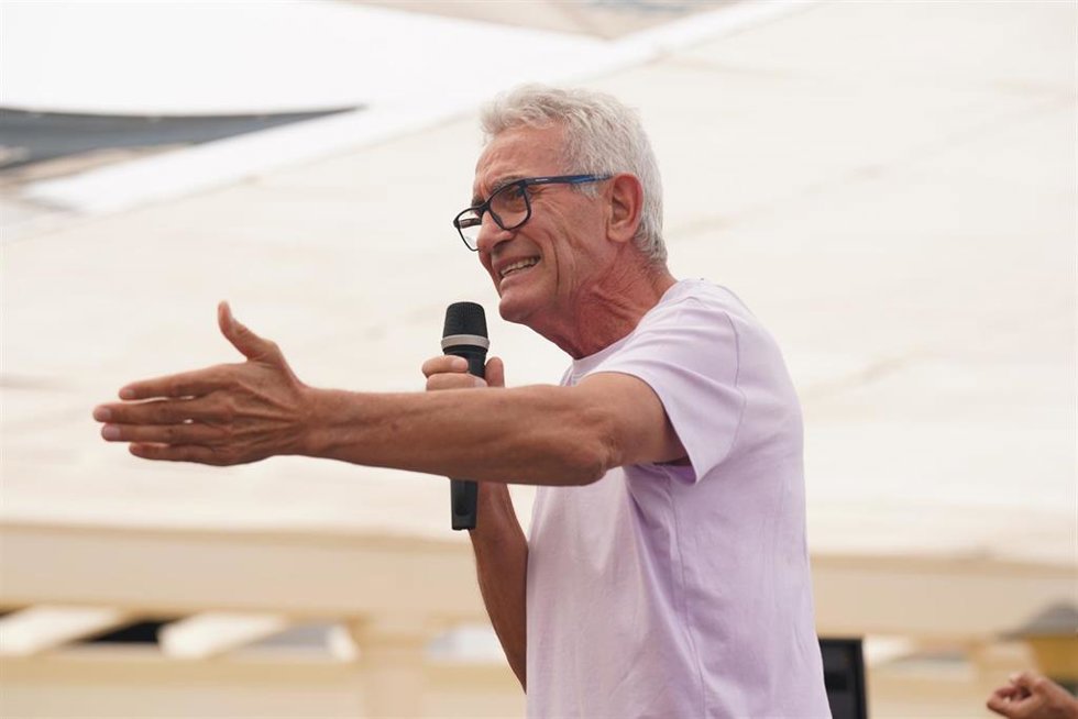 El candidato al Parlamento europeo Diego Cañamero, interviene durante un acto de campaña por el 9J en Málaga. (Foto de archivo).