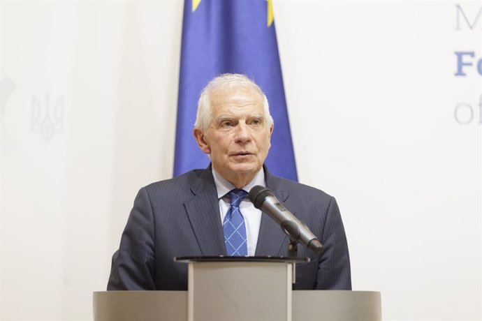 Archivo - February 7, 2024, Kyiv, Ukraine: KYIV, UKRAINE - FEBRUARY 07, 2024 - EU High Representative for Foreign Affairs and Security Policy Josep Borrell speaks during a joint press conference with Foreign Minister of Ukraine Dmytro Kuleba in Kyiv, capi