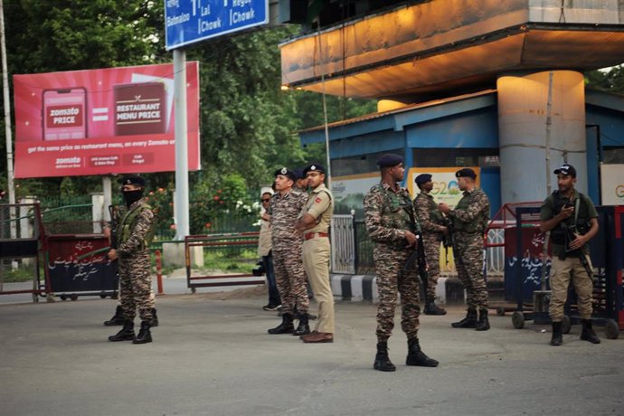 Militares indios en la Cachemira india 