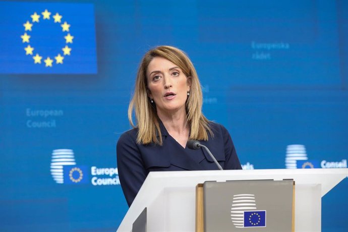 Archivo - Roberta Metsola, presidenta del Parlamento Europeo