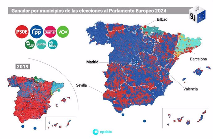 Resultados elecciones europeas 2024, municipio a municipio