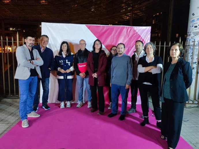 Sumar Aragón en la noche electoral, en el Teatro Romano de Zaragoza.