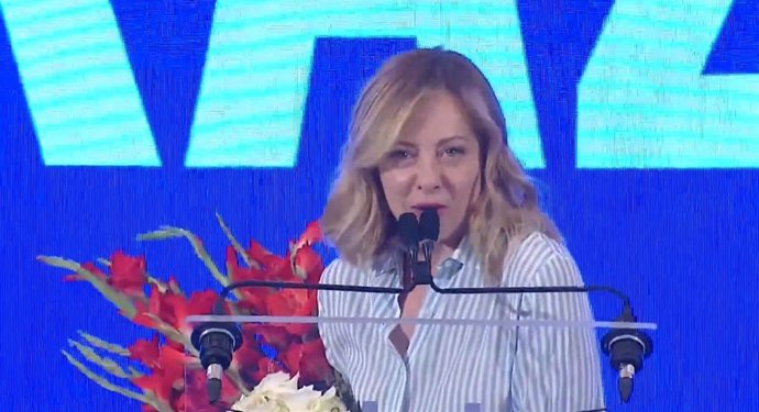La primera ministra de Italia, Giorgia Meloni, tras ganar las elecciones europeas