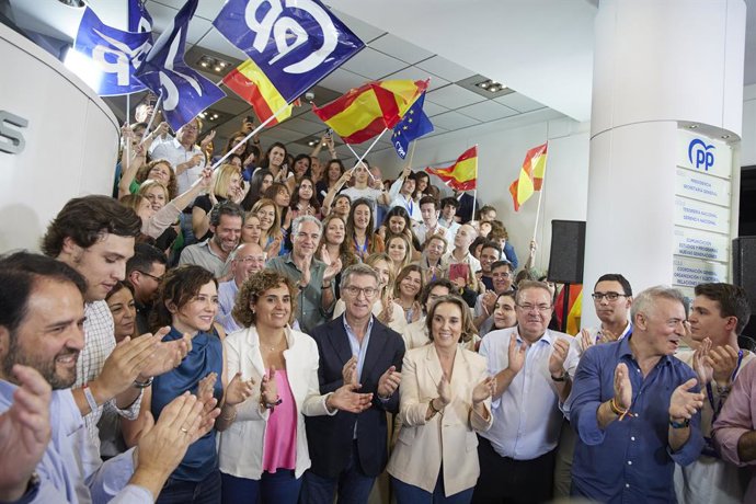 Nit Electoral PP, en Seu Partit Popular, a 09 de juny del 2024, a Madrid