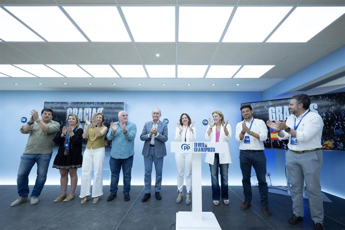 Imagen de la noche de las elecciones al partlamento europeo en el PP de Málaga.