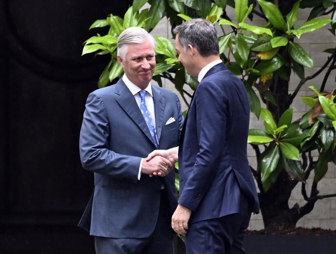 El rey Felipe de Bélgica recibe al primer ministro, Alexander De Croo, quien le ha entregado su dimisión tras las elecciones europeas del 9 de junio