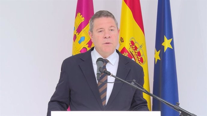 El presidente de Castilla-La Mancha, Emiliano García-Page, durante la inauguración de Agróptimum en Villanueva de la Jara, Cuenca.