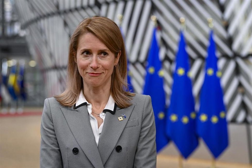 Archivo - La primera ministra de Estonia, Kaja Kallas, durante una cumbre de la Unión Europea en Bruselas (Bélgica)