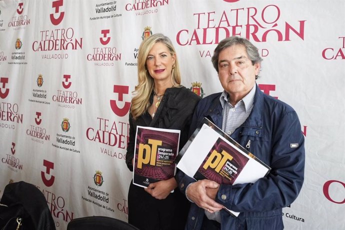 El director del Teatro Calderón, Chema Viteri, y la concejala de Educación y Cultura del Ayuntamiento, Irene Carvajal, presentan la temporada de abonos 2024/2025 y la programación de Ferias.