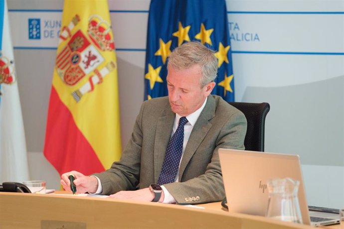 El presidente de la Xunta, Alfonso Rueda, en el Consello.