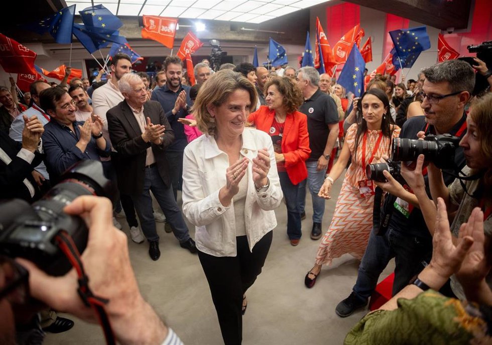 La cabeza de lista del PSOE al Parlamento Europeo y vicepresidenta tercera del Gobierno, Teresa Ribera