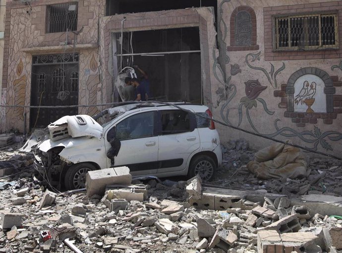 Bombardeos israelíes en el campamento de refugiados de Nuseirat, en el centro de la Franja de Gaza, en una operación en la que rescataron a cuatro rehenes y mataron a 270 personas