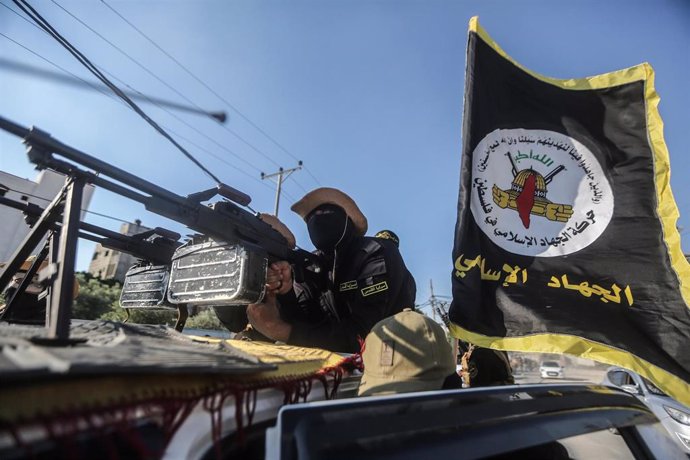 Archivo - Miembros de la Brigada Al Quds, brazo armado de Yihad Islámica