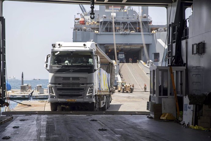 Muelle temporal construido por EEUU en la Franja de Gaza