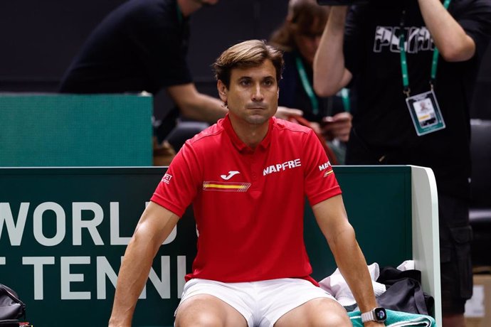 Archivo - David Ferrer como capitán del equipo español durante un partido de las Finales de la Copa Davis 2023