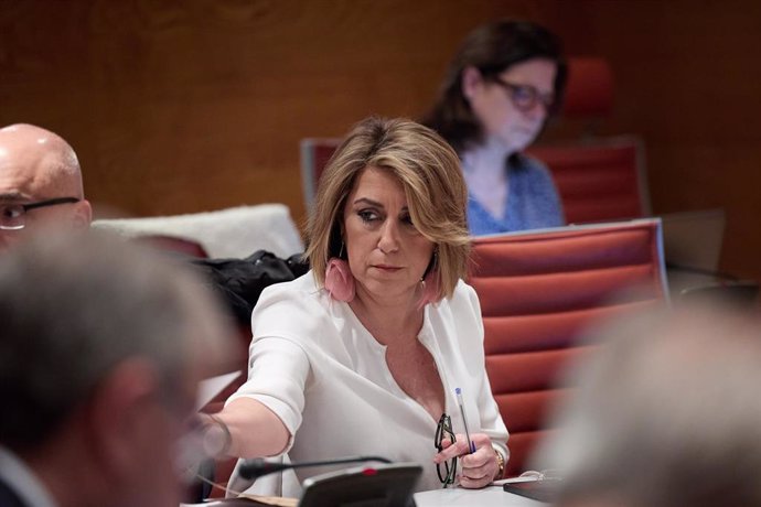 Archivo - La senadora del PSOE Susana Díaz, durante la Comisión Constitucional, en el Senado, a 5 de marzo de 2024, en Madrid (España). (Foto de archivo).