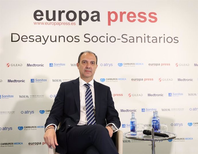 El consejero de Sanidad del Gobierno de Aragón, José Luis Bancalero, durante un desayuno SocioSanitario de Europa Press, en el Hotel Hyatt Regency Hesperia Madrid, a 11 de junio de 2024, en Madrid (España).