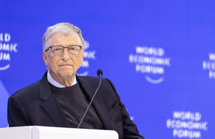 Archivo - 17 January 2024, Switzerland, Davos: Bill Gates, Co-Chairman of the Bill & Melinda Gates Foundation, attends an event at the World Economic Forum Annual Meeting 2024 in Davos. Photo: Hannes P. Albert/dpa