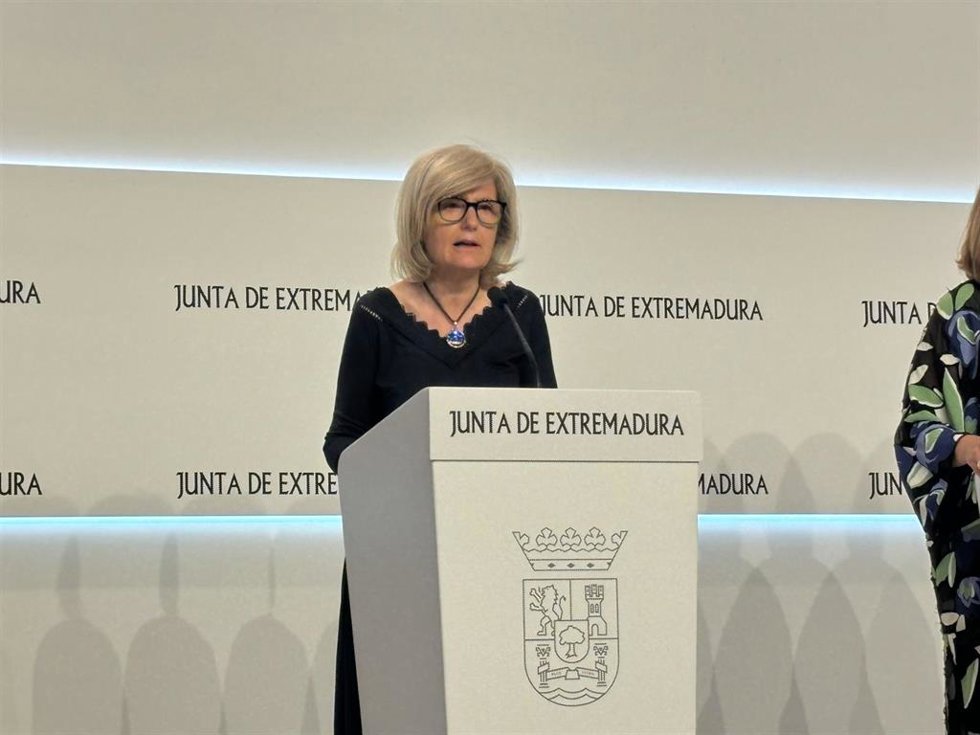 La portavoz de la Junta de Extremadura, Victoria Bazaga, en  una foto de archivo