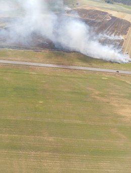 Imágenes de uno de los incendios registrados este martes en Castilla y León