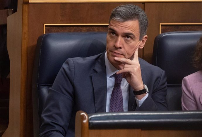 El presidente del Gobierno, Pedro Sánchez, durante un pleno en el Congreso de los Diputados, a 30 de mayo de 2024, en Madrid (España). 