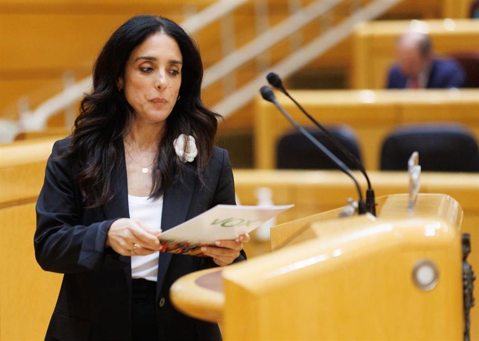 Archivo - La senadora Paloma Gómez Enríquez durante una sesión plenaria, en el Hemiciclo del Senado, a 3 de octubre de 2023, en Madrid (España). El Grupo Parlamentario Popular en el Senado ha presentado en la Cámara Alta una moción cuyo objetivo es obli