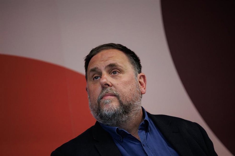 El presidente de ERC, Oriol Junqueras, interviene durante el acto de Ahora Repúblicas, en el Círculo de Bellas Artes, a 29 de mayo de 2024, en Madrid (España)